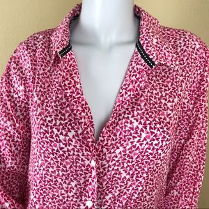 Foxcroft button blouse hearts Valentine’s Day 12
